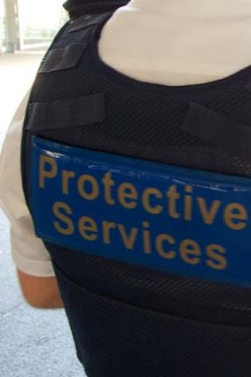 Protective services officers clashed with a man at Broadmeadows station.