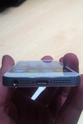 The new dock connector is 80 per cent smaller than the 30-pin connector. The headphone jack is also now located on the bottom of the phone, as pictured to the left.