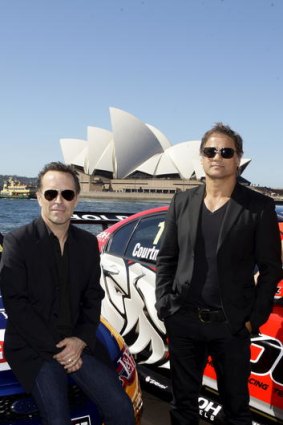 Geared ... Mark Seymour and Jon Stevens are set to rock the V8 Supercars.