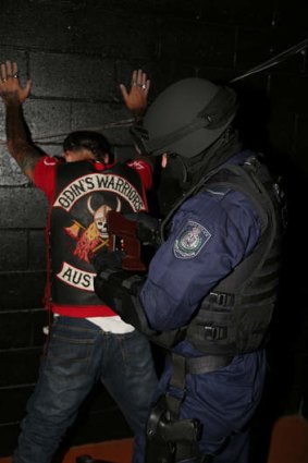 Police raid an Odin's Warriors clubhouse as part of a bikie crackdown on the Queensland-NSW border.