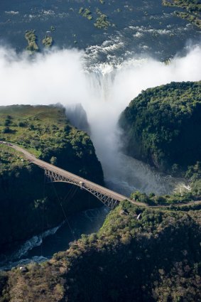 Victoria Falls, on the border of Zambia and Zimbabwe.