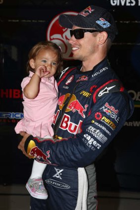 Casey Stoner with his daughter Alessandra Maria earlier this year.