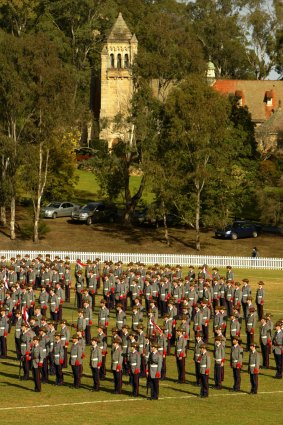 Students from The King's School Cadet Corp take part in the annual Ceremonial and passing out parade on the J.S. White Oval.