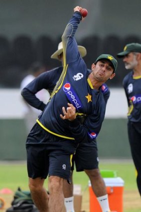 Questionable delivery? Pakistan's Saeed Ajmal.