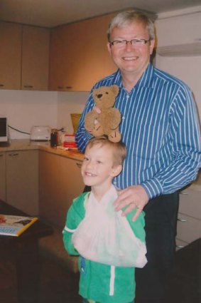 Bailey Lackas with Kevin Rudd in January, this year.