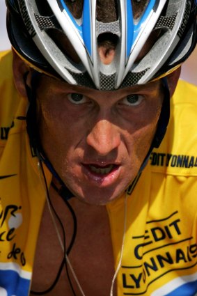 Fallen hero: Lance Armstrong during the 2005 Tour.