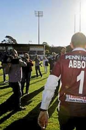 Number one fan: Tony Abbott at the oval in 2010.