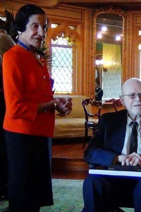 Global reputation: Gordon Barclay receives his Order of Australia honour from NSW Governor Marie Bashir.