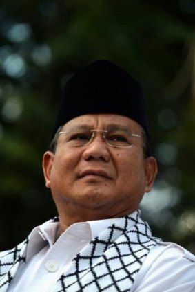 Indonesian presidential candidate Prabowo Subianto. 