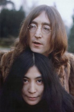John Lennon (1940 - 1980) with Yoko Ono, December 1968.