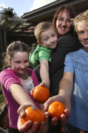 Healthy habits: Bernadette Hetherington with children Mackenzie, Darcy and Jackson.