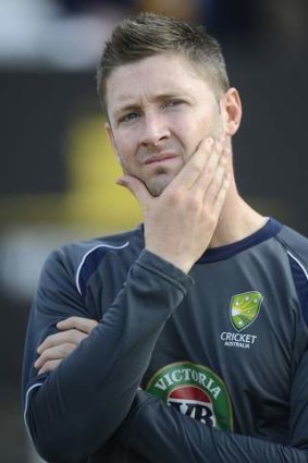 Shattered man: Michael Clarke on Sunday at Lord's.