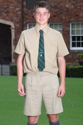 Contrast: Brother Nick Sullivan (Year 9) in Trinity Grammar  summer uniform.
