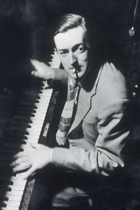 Working the ivories ... Bell in 1947.