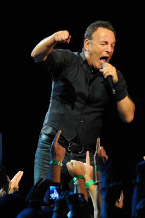 Bruce Springsteen in concert at Rod Laver Arena in Melbourne.