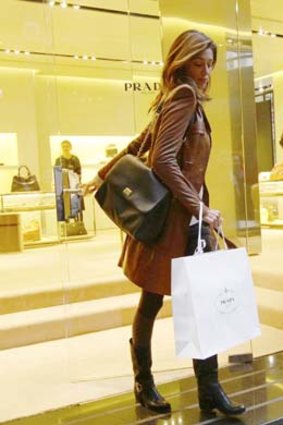Actress and TV Personality Belen Rodriguez shops in Milan.