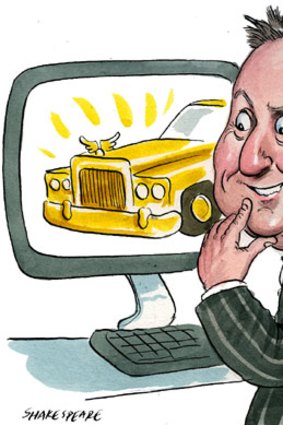 Top gear &#8230; Carsales.com founder Greg Roebuck shouldn't have too much trouble affording new wheels. <em>Illustration: John Shakespeare</em>