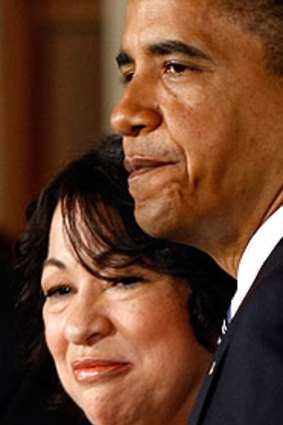 US Supreme Court appointee Sonia Sotomayor and President Barack Obama.