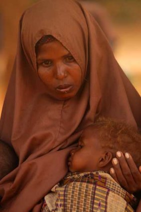 Halima Hussan with her son, Mohammed, at a refugee camp in Dadaab.