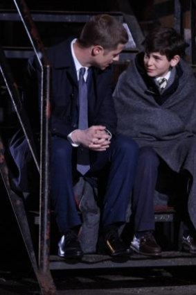 Ben McKenzie as Detective James Gordon and David Mazouz as Bruce Wayne in <i>Gotham</i>.