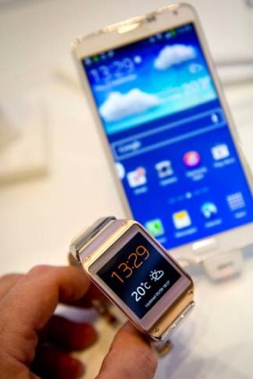 Tech stars: Samsung Galaxy Gear smart watch (left) and the Samsung Galaxy Note 3.