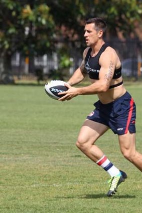 Back in harness: Halfback Mitchell Pearce.