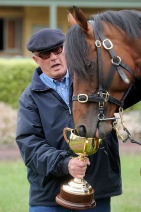 Lloyd Williams with 2012 Melbourne cup winner Green Moon.