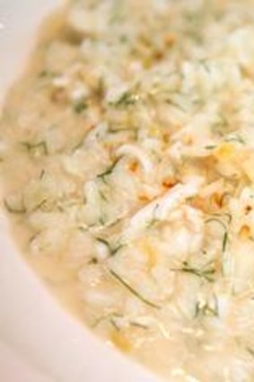 Crabmeat risotto.