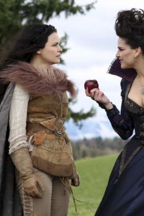 Once Upon A Time with Ginnifer Goodwin as Snow White/Mary  Margaret Blanchard and Lana Parrilla as The Evil Queen/Regina Mills.