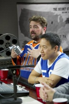 Kevin Smith and Ming Chen in a scene from AMC's reality show Comic Book Men.