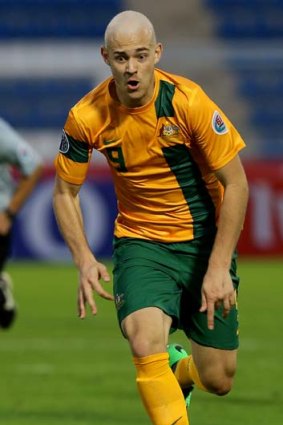 World at his feet: Dylan Tombides in action for the Australian under 22 team.