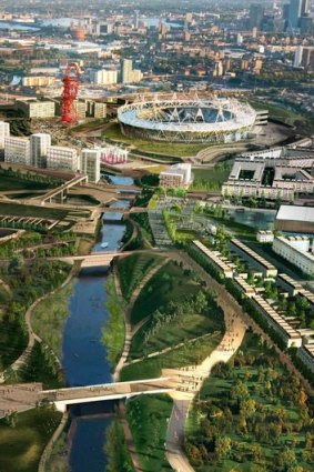 A computer generated image of London 2012 Olympic Park.