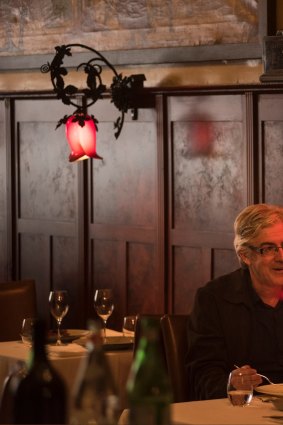 Comedian Shaun Micallef and Virginia Trioli share a story or two at Grossi Florentino.