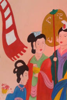The current 'cartoonish' fresco in Yunjie Temple in Chaoyang.