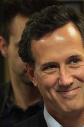 All in ... Former US Senator Rick Santorum has devoted all his resources to Iowa and has no organisation in place elsewhere.