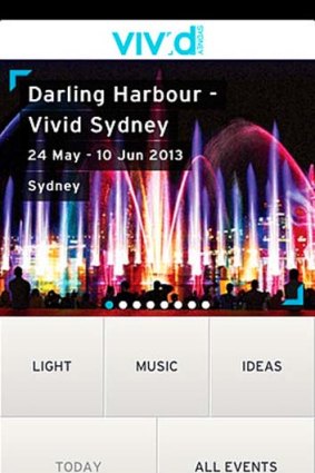 The Vivid Sydney app for iPhone.