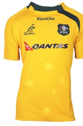 Retro active: The Wallabies' new jersey is 25 per cent lighter, but seemingly much brighter.