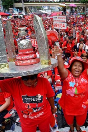 "Red Shirt" supporters gather to mark the third anniversary of the military crackdown on anti-government protesters in Bangkok.