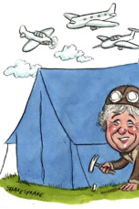 David Lowy ... pitched for some plane-spotting.           Cbd illo smh Friday: david lowy   Cbd illo smh Friday