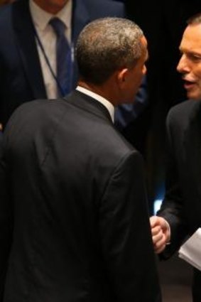 Abbott meets US President Barack Obama.