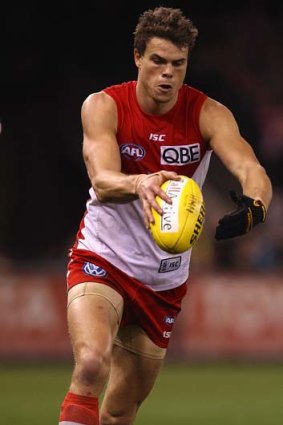 Crossing codes ... the Swans Mike Pyke made the switch from rugby union to AFL.