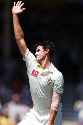 Impressive ... Mitchell Starc took two wickets for 39 runs off 12.2 overs in the first innings of the third Test.