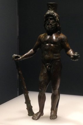 A bronze sculpture of Greek deity Herakles.