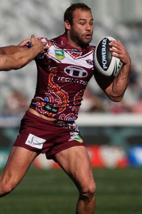 Can't touch this: Brett Stewart was instrumental for the Sea Eagles in their win over the Warriors.