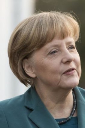 German Chancellor Angela Merkel is pictured upon her arrival for a G7 summit, as part of the nuclear security summit in The Hague.