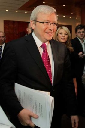 Classic Rudd style ... Rudd's health issues will not affect his intention to contest Griffith.