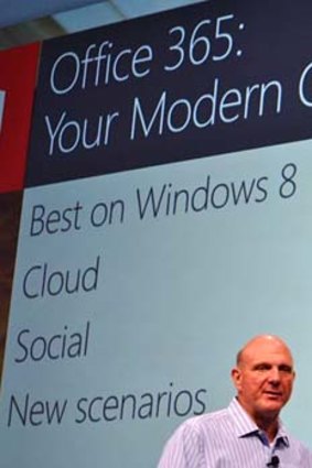 Microsoft CEO Steve Ballmer presents the new Office.