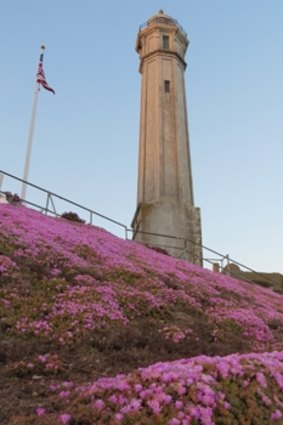 The light house, which is still operational, and garden on the island.