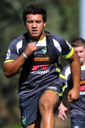 "Canberra will fight hard to try to make him change his mind" ... Parramatta CEO Ken Edwards on Josh Papalii, pictured.