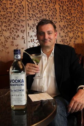 Unearthed ... the managing director of Upsynth, Peter Eriksen, with a Monopolowa vodka martini.